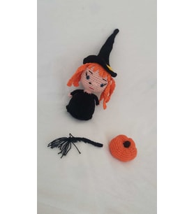 Bücür Cadı ve Kabağı Amigurumi Organik Oyuncak