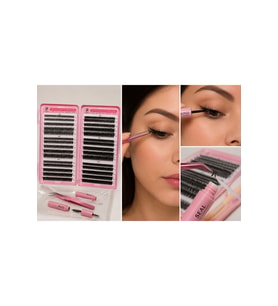 DIY Takma Kirpik Seti 640 Adet Hazır Demet Kirpik 30D-100D Cımbız Bond ve Seal