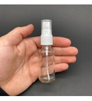 20 Ml Şeffaf Cam Şişe Beyaz Spreyli ,  20Cc Şeffaf Spreyli Boş Şişe x 6 Adet