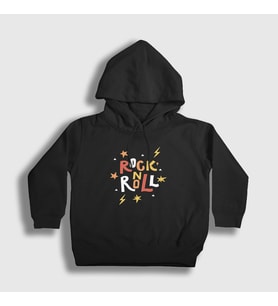 Presmono Unisex Çocuk Siyah Colors Rock And Roll Kapüşonlu Sweatshirt 377408tt