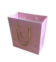 Karton Hediye Çantası GOLD Saray Desenli 20X20X10 CM (10 Adet)  Pembe