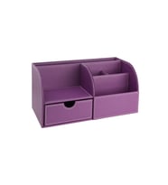 Masaüstü Düzenleyici,Kalemlik,Kumandalık,Küpbloknotluk,Tabletlik,Kitaplık,6 Gözlü,Çekmeceli,Desktop Organizer,Vegan,24,5*13*12 (Lila)