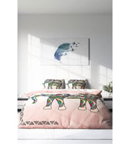 Çift Kişilik ( Lastikli Çarşaflı ) %100 Pamuk Saten Nevresim Takımı Elephant