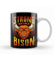 Fierce Strong Like A Bison Wild Animal Strength Kupa Bardak Porselen