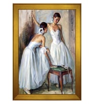Kadın Motifli Kanvas Tablo 80 x 110 cm Gold Çerçeve
