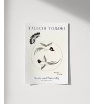 Çerçevesiz Poster Taguchi Tomoki Kuşlar ve Kelebek (Çok Renkli)