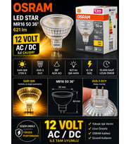 (1 Adet) Ledvance 12V AC/DC 6.1W (50W) 2700K (Sarı Işık) GU5.3 Duylu LED Çanak Ampul