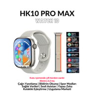 Watch 10 Series Hk 10 Pro Max Akıllı Saat Amoled Gsensor Yapay Zeka Destekli Kulaklık Eşleştirme Çağrı Yanıtlama Dil Çeviri Desteği Galeri Kitap Okuma Oyun Oynama Tüm Telefon Modelleriyle Uyumlu (Krem)