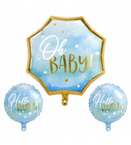 Hello World Set Mavi Folyo Balon