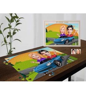 BK Gift Kişiye Özel Sevgililer Karikatürlü 1000 Parça Profesyonel Puzzle-20