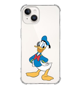 Apple iPhone 14 Uyumlu Köşe Korumalı Antişok Kapak Donald Duck Tasarımlı Şeffaf  Kılıf