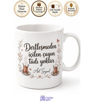 İsme Özel Dert Ortağım Yazılı Kupa Bardak Hediye Özel Tasarım Baskılı Kupa