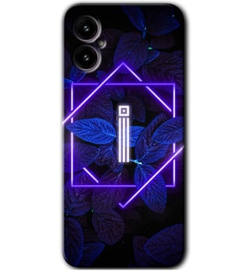 Omix X5 Kılıf HD Desen Baskılı Arka Kapak - Dark Neon Yaprak İ Harfi