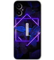 Omix X5 Kılıf HD Desen Baskılı Arka Kapak - Dark Neon Yaprak İ Harfi