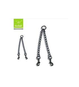 Nunbell Köpek Gezdirme İkili Zincir 2,5 CM