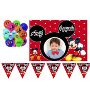 Hayaller Dükkanı Mickey Mouse Kişiye Özel Afişli Doğumgünü Süsleme Seti