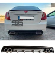 Chevrolet Lacetti Difüzör Arka Tampon Eki 4 Egzoz Çıkışlı Gri Lüx Tip