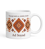 Anadolu Ruhu Kilim Deseni Türkü Sesi Toprak Kokusu Kupa Bardak Hediye