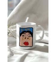 I Am Cool Yazılı Karakter Desenli 330ml Baskılı Beyaz Seramik Kupa Bardak