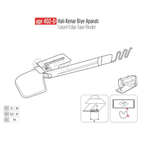 Halı Kenar Biye Aparat 28cm-14cm / APR 402-D
