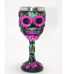 Day Of The Dead Şeker Kurukafa Tasarımlı 3D Çelik Kadeh Bardak (Çok Renkli)