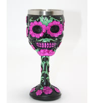 Day Of The Dead Şeker Kurukafa Tasarımlı 3D Çelik Kadeh Bardak (Çok Renkli)