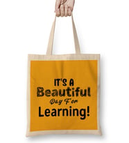 Teacher gift-Learning Inspire-Science Student School Inspirational KIDS WOMEN men Bez Çanta Uzun Saplı
