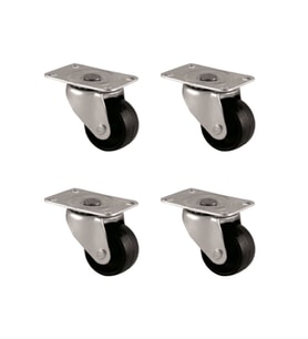Furç Tablalı Bilyalı Teker - 32MM - Siyah HKS233 - 4 Adet