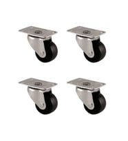 Furç Tablalı Bilyalı Teker - 32MM - Siyah HKS233 - 4 Adet