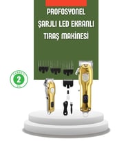 Güçlü Motorlu Lcd Ekranlı Şarjlı Tıraş Şekillendirme Makinesi