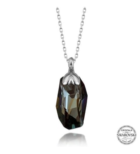 Swarovski Crystal Taşlı Özel Kesim Gümüş Kadın Kolye