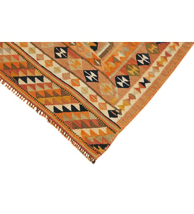 Çok Renkli Klasik Madalyon Desenli El Dokuma Kilim Mat Dokulu Koridor ve Oda İçin