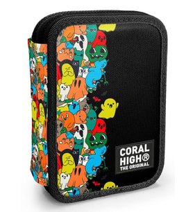 Coral High İki Katlı Düzenleyici Kalem Kutusu - Siyah Hayaletler, Erkek Çocuk, Siyah Hayaletler (Çok Renkli)