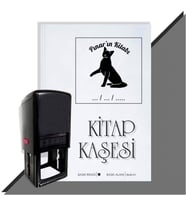 Kişiye Özel  Sevimli Kedi 7 Tarihli Kitap Kaşesi (Siyah)