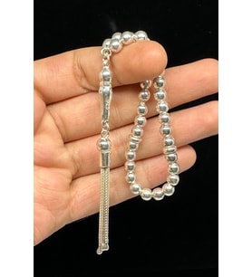 Mini Boy Sallamalık Dört Parmak Boy 925 Ayar Gümüş Tesbih 5-5mm