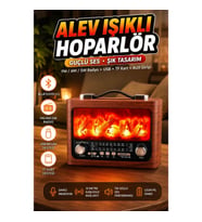Solar Alev Işıklı Bluetooth Hoparlör 7W Ses Gücü ve Solar Panelli Taşınabilir Müzik Cihazı
