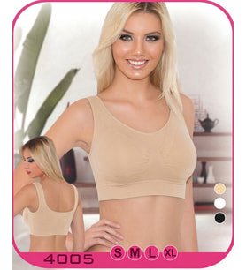 Ten Kadın Geniş Askılı Büstiyer Dikişsiz Günlük Kısa Atlet S-XL 4005