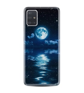 Samsung a71 A72 A73 A7 A9 2018 C7 C9 Kılıf Desenli Silikon Night Moon 1133