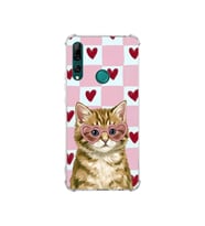 PrintiFy Huawei Y9 Prime 2019 ile Uyumlu Pembe Pötikare Serisi Çapkın Mırnav Tasarımlı Uv Baskılı Köşe Korumalı Antişok Kılıf