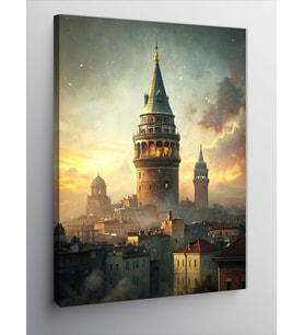 Kanvas Tablo Sisler İçinde Galata Kulesi