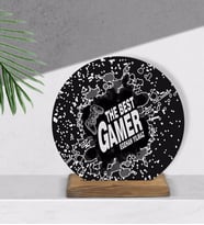 BK Gift Kişiye Özel The Best Gamer Tasarımlı Ahşap Plak-1