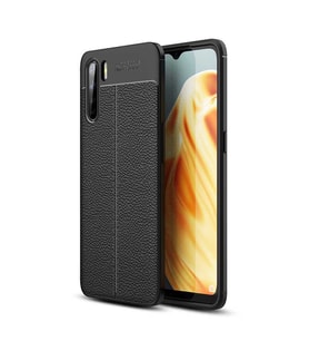 Oppo Reno 3 Kılıf Esnek Pu-Deri Leather-Pu Serisi Protected Case (Siyah)