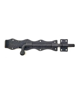 Antika Tarz Dekoratif Pirinç Dövme Kapı Sürgüsü - 20cm, Oksit