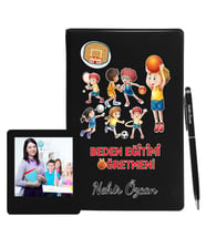 Beden Eğitimi Öğretmenlerine Özel Defter Kalem & Fotoğraflı İnstagram Çerçeve Hediye Seti