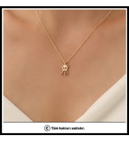 925 Ayar Gümüş Minimal Panda Kolye