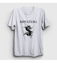 Presmono Unisex Beyaz Logo Sepultura T-Shirt 173013tt (Beyaz)