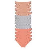 12 adet Süper Eko Set Likralı Kadın Slip Külot Ten Gri Pudra (Çok Renkli)