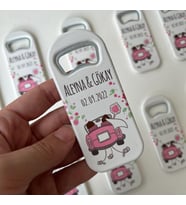 Düğün Araba Temalı Baskılı Açacak Magnet Söz, Nişan, Nikah, Yenidoğan ve Yaş Magnet