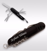 BK Gift Kişiye Özel İsimli Siyah Metal Çakı-1