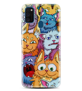 Samsung M21 M22 M23 M30 M31S M32 Kılıf Desenli Silikon Kediler 1723